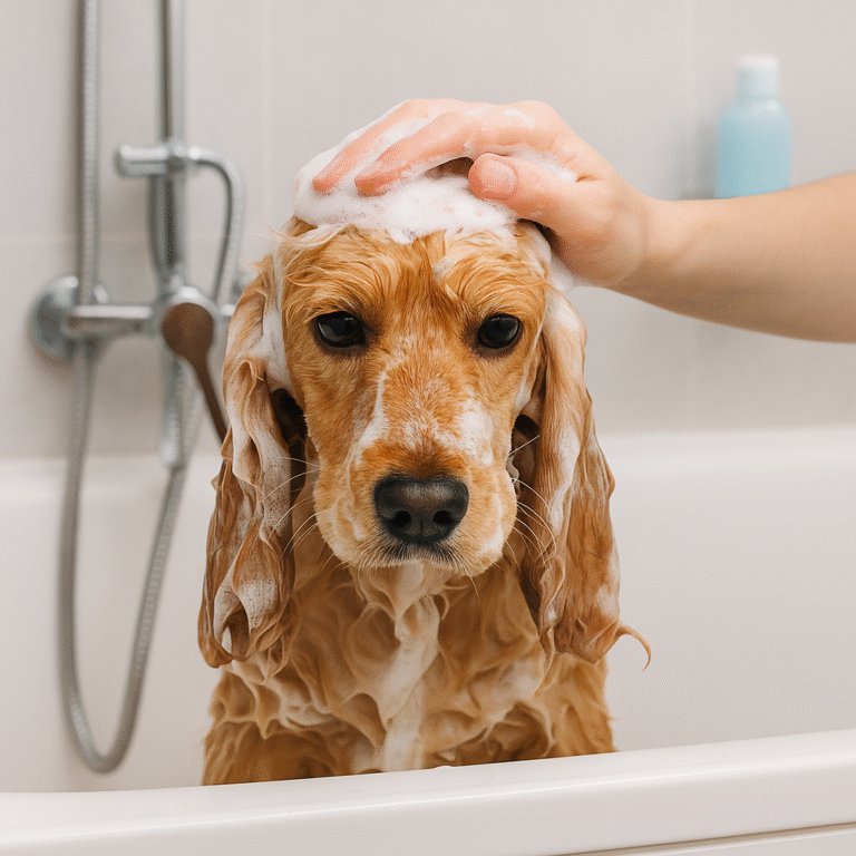Baño de perro con champú natural en Spaperros