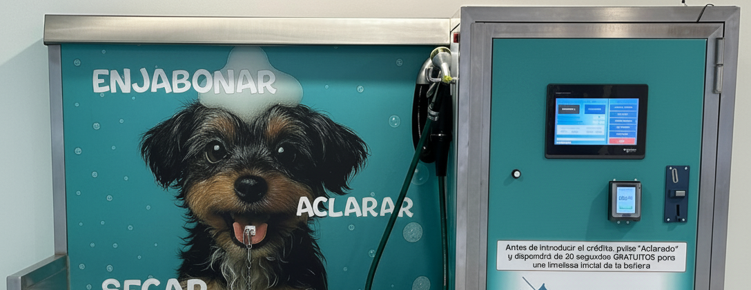 Máquina de autolavado para perros y gatos en Spaperros Roda de Berà