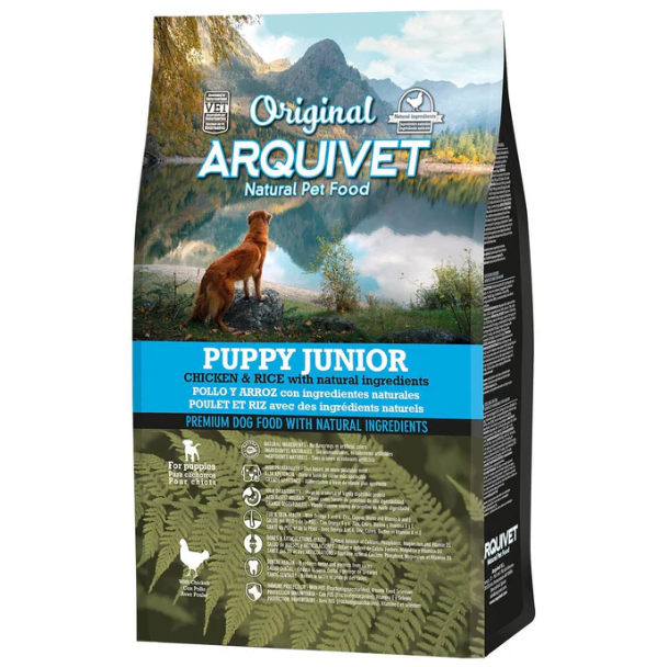 Alimento de Pollo y Arroz para cachorros y perros jóvenes